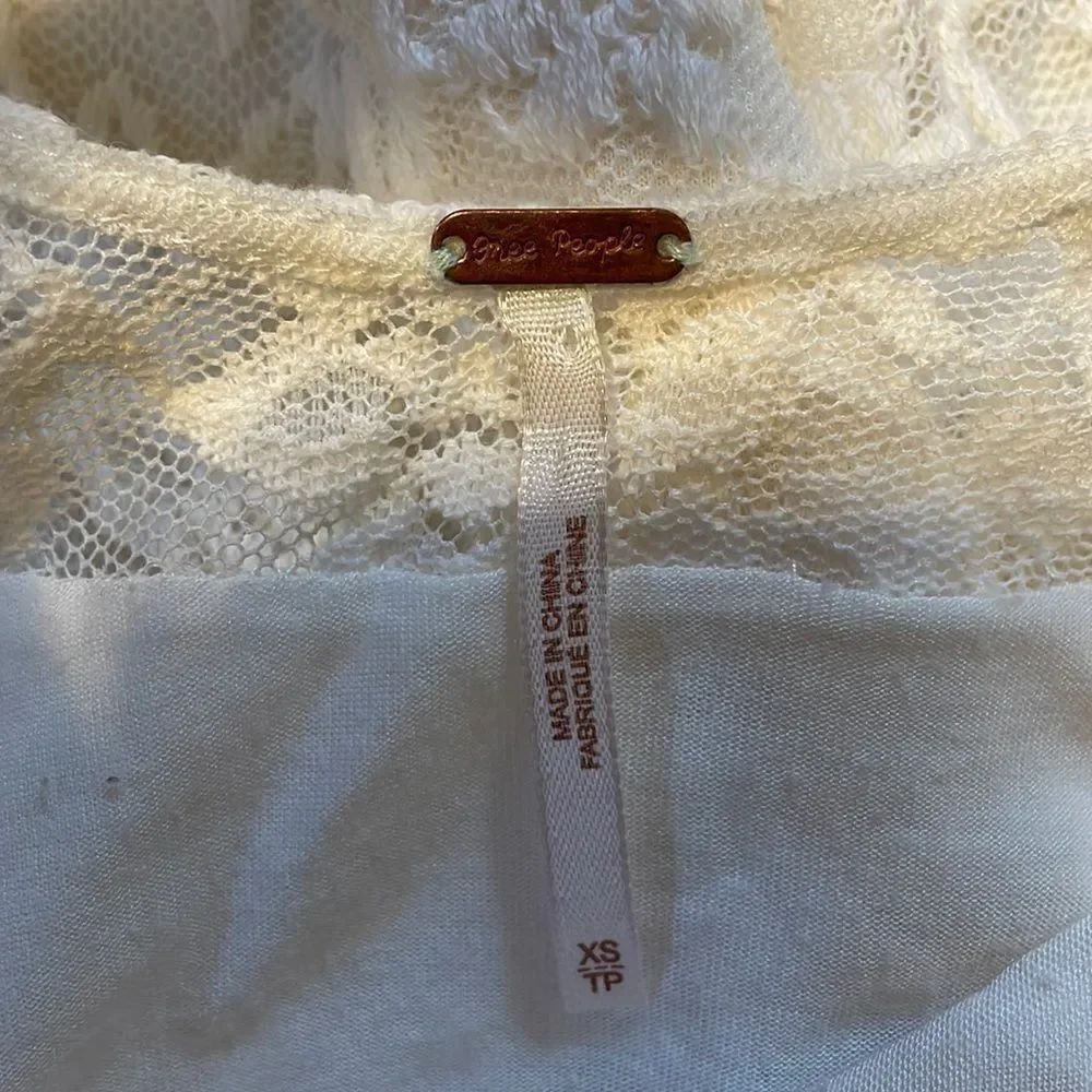 Free People Lace Mini Dress White XS